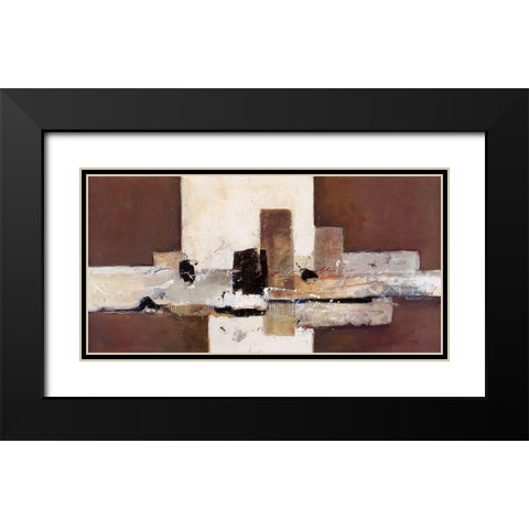 Abstrakt VII Black Modern Wood Framed Art Print with Double Matting by van der Werf, Ron