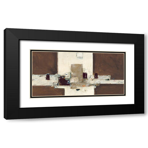 Abstrakt VIII Black Modern Wood Framed Art Print with Double Matting by van der Werf, Ron