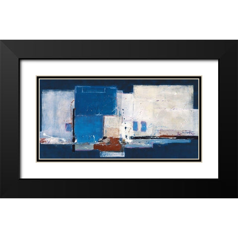 Abstrakt IX Black Modern Wood Framed Art Print with Double Matting by van der Werf, Ron