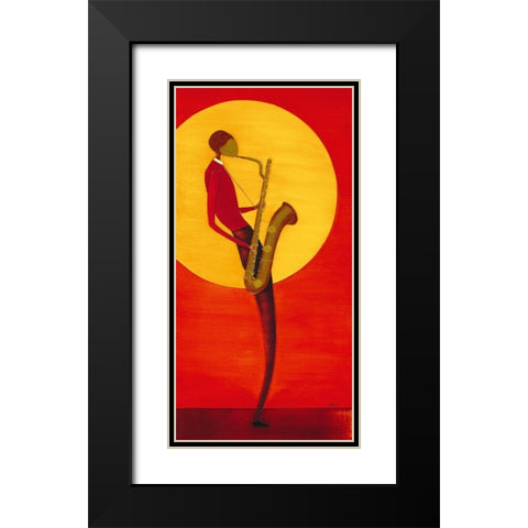 Jazz Man I Black Modern Wood Framed Art Print with Double Matting by Ona