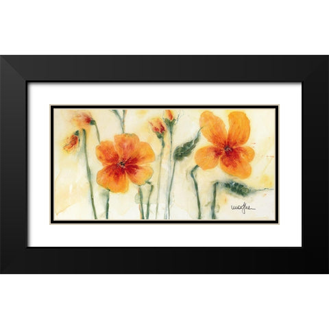 Les Pensees VII Black Modern Wood Framed Art Print with Double Matting by Marthe