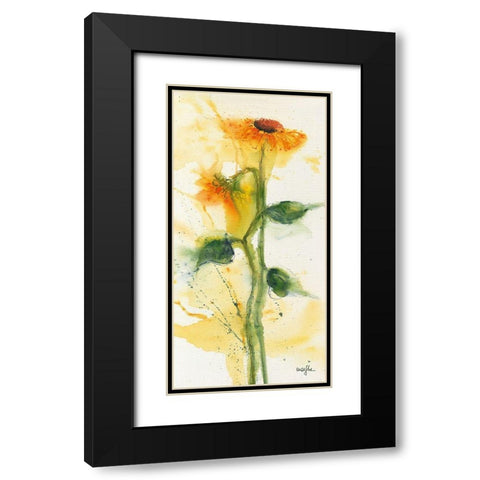 Tournesol II Black Modern Wood Framed Art Print with Double Matting by Marthe