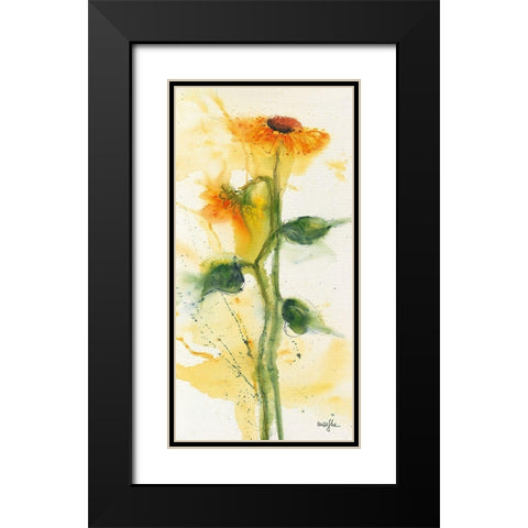 Tournesol II Black Modern Wood Framed Art Print with Double Matting by Marthe