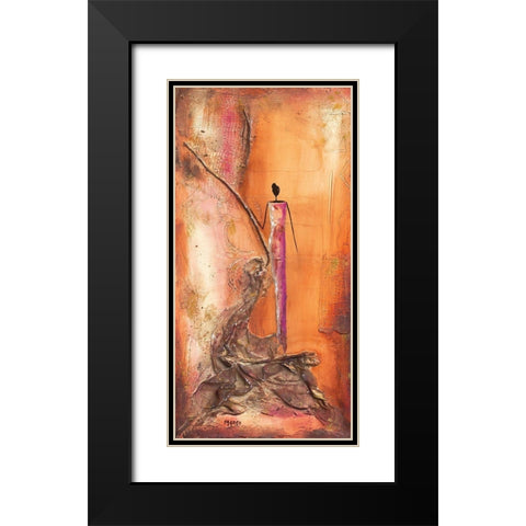 Moi Black Modern Wood Framed Art Print with Double Matting by Marso