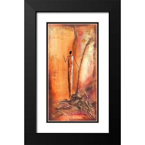 Toi Black Modern Wood Framed Art Print with Double Matting by Marso