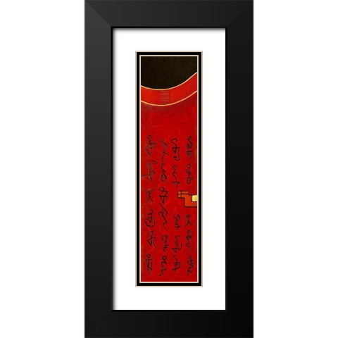 Triptyque asiatique I Black Modern Wood Framed Art Print with Double Matting by Thiry, Diana