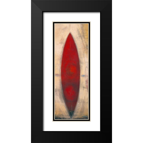 Triptyque rouge II Black Modern Wood Framed Art Print with Double Matting by Becam, Carole