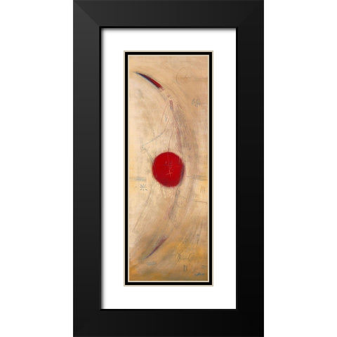 Triptyque rouge III Black Modern Wood Framed Art Print with Double Matting by Becam, Carole