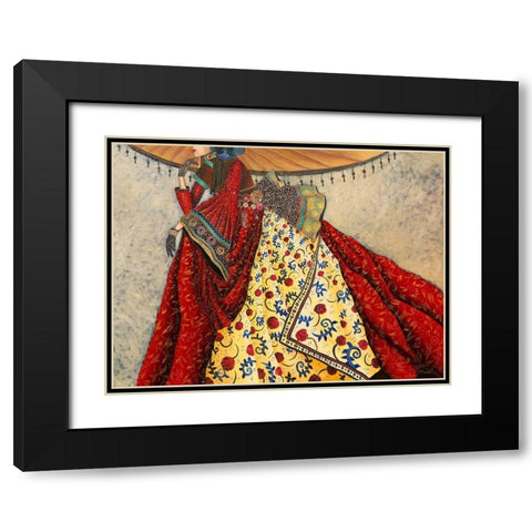 Petit air Japonais Black Modern Wood Framed Art Print with Double Matting by Maugeri, Valerie