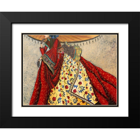 Petit air Japonais Black Modern Wood Framed Art Print with Double Matting by Maugeri, Valerie