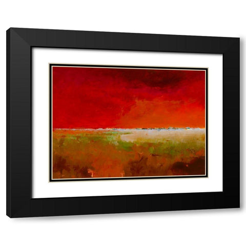 Incredibly Red Black Modern Wood Framed Art Print with Double Matting by Groenhart, Jan
