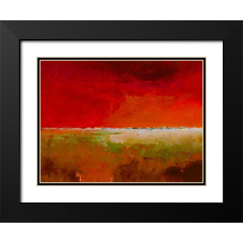 Incredibly Red Black Modern Wood Framed Art Print with Double Matting by Groenhart, Jan