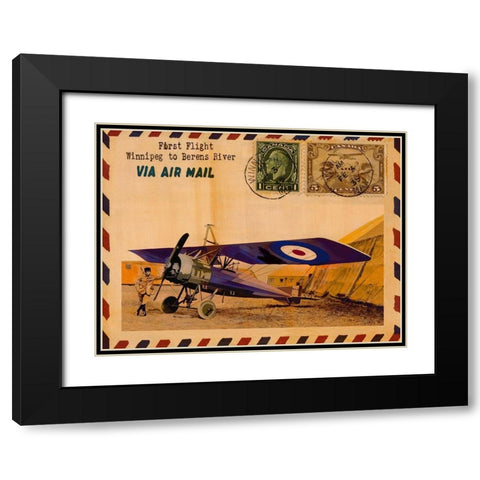 L aviateur Black Modern Wood Framed Art Print with Double Matting by Candon, Frederick