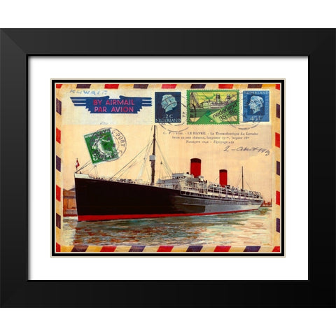 La Lorraine Black Modern Wood Framed Art Print with Double Matting by Candon, Frederick