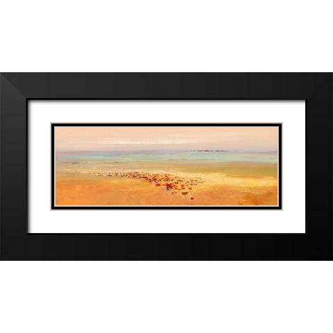 Poppy-Field Black Modern Wood Framed Art Print with Double Matting by Groenhart, Jan