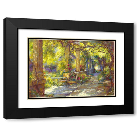 Promenade provencale Black Modern Wood Framed Art Print with Double Matting by Messely, Johan