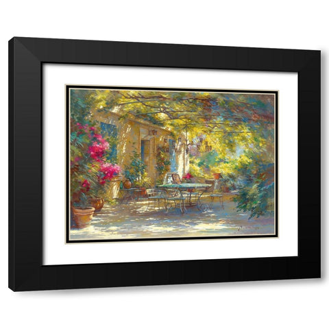 Ambiance d ete Black Modern Wood Framed Art Print with Double Matting by Messely, Johan