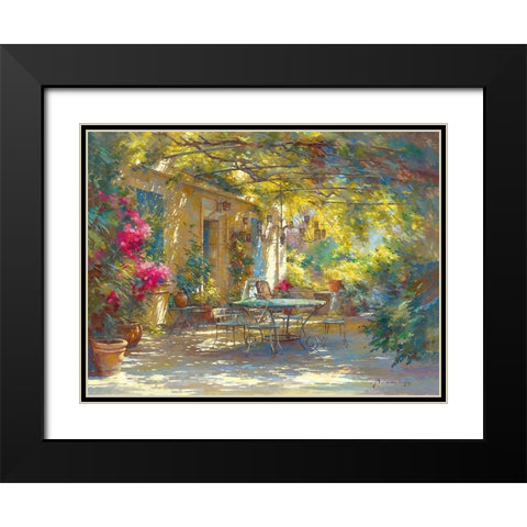 Ambiance d ete Black Modern Wood Framed Art Print with Double Matting by Messely, Johan