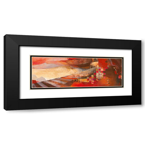 Railway Landscape Black Modern Wood Framed Art Print with Double Matting by Holtkamp, Margreet