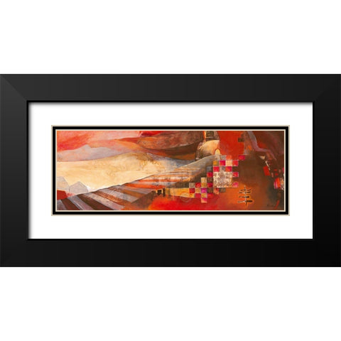 Railway Landscape Black Modern Wood Framed Art Print with Double Matting by Holtkamp, Margreet