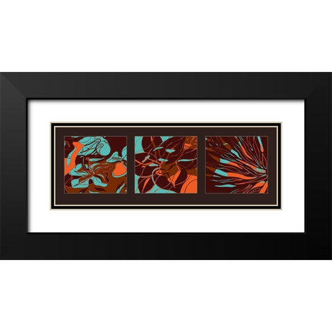 Flowers I Black Modern Wood Framed Art Print with Double Matting by Talva Design