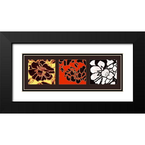 Flowers III Black Modern Wood Framed Art Print with Double Matting by Talva Design