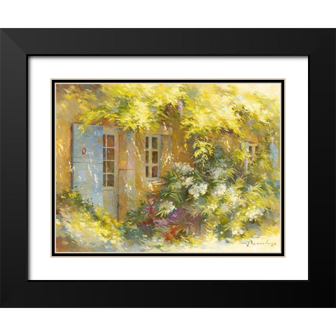 Le laurier blanc Black Modern Wood Framed Art Print with Double Matting by Messely, Johan