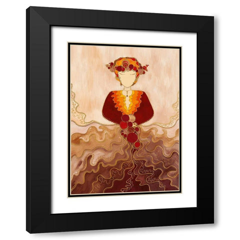 Hanouchka Black Modern Wood Framed Art Print with Double Matting by Bismuth, Zed