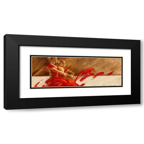 Duo in Red Black Modern Wood Framed Art Print with Double Matting by Meijering, Kitty