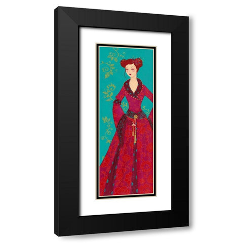 Myosotis Black Modern Wood Framed Art Print with Double Matting by Pillault, Loetitia