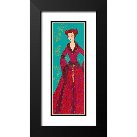 Myosotis Black Modern Wood Framed Art Print with Double Matting by Pillault, Loetitia