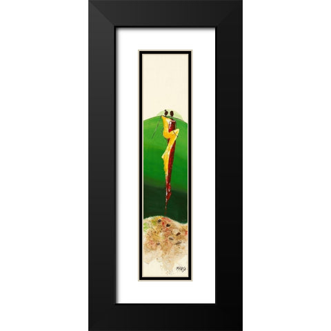 Duo Vert Black Modern Wood Framed Art Print with Double Matting by Marso