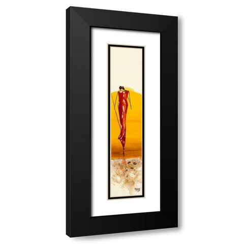 Duo Jaune Black Modern Wood Framed Art Print with Double Matting by Marso