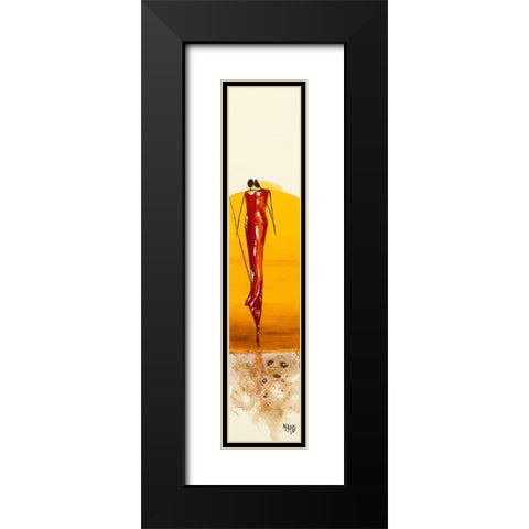 Duo Jaune Black Modern Wood Framed Art Print with Double Matting by Marso