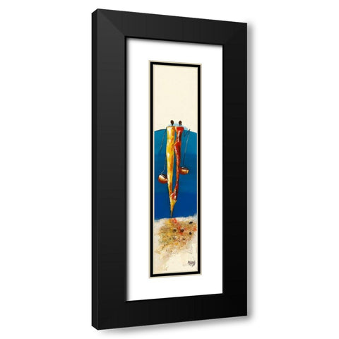 Duo Bleu Black Modern Wood Framed Art Print with Double Matting by Marso