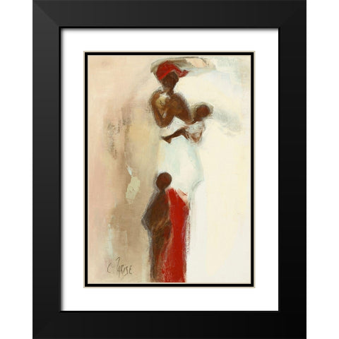 Silhouettes Africaines II Black Modern Wood Framed Art Print with Double Matting by Parise, Chantal