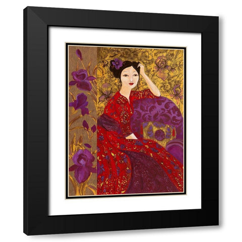 Printemps lointain Black Modern Wood Framed Art Print with Double Matting by Pillault, Loetitia