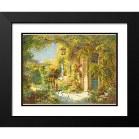 L apero chez les amis Black Modern Wood Framed Art Print with Double Matting by Messely, Johan