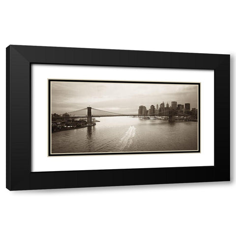 Brooklyn Bridge at Dawn Black Modern Wood Framed Art Print with Double Matting by Butcher, Dave