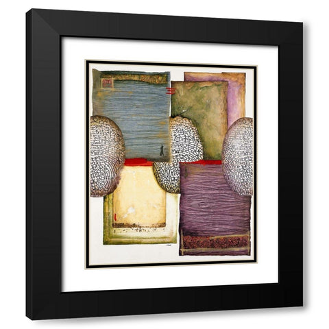 Continents Black Modern Wood Framed Art Print with Double Matting by Bonnet, Sophie
