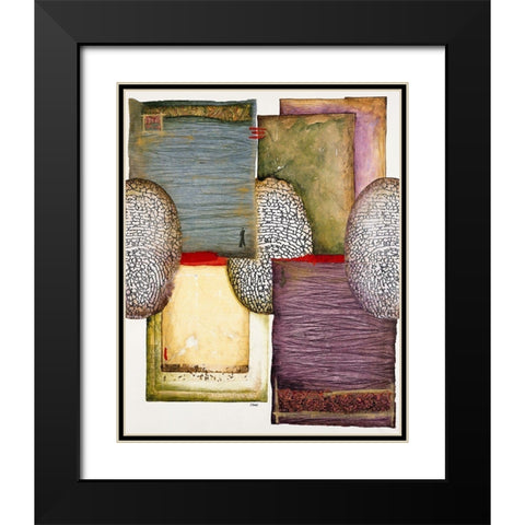 Continents Black Modern Wood Framed Art Print with Double Matting by Bonnet, Sophie