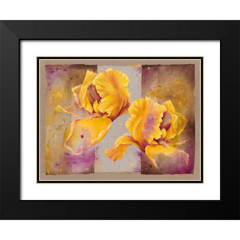 Iris Black Modern Wood Framed Art Print with Double Matting by Cadoret, Virginie