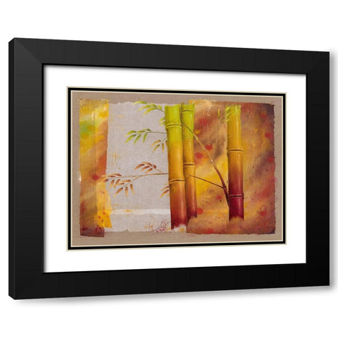 Bambou I Black Modern Wood Framed Art Print with Double Matting by Cadoret, Virginie