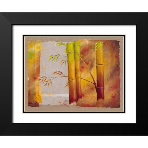 Bambou I Black Modern Wood Framed Art Print with Double Matting by Cadoret, Virginie