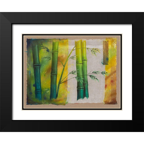 Bambou II Black Modern Wood Framed Art Print with Double Matting by Cadoret, Virginie