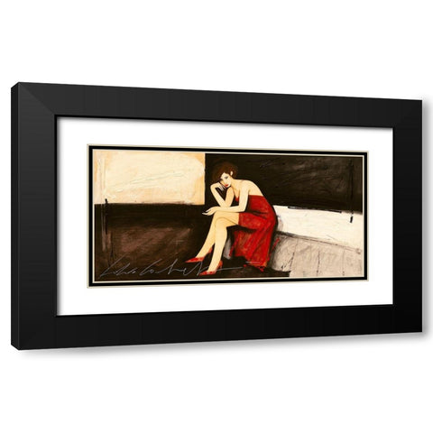 Un breve silenzio Black Modern Wood Framed Art Print with Double Matting by Calvetti, Fabio