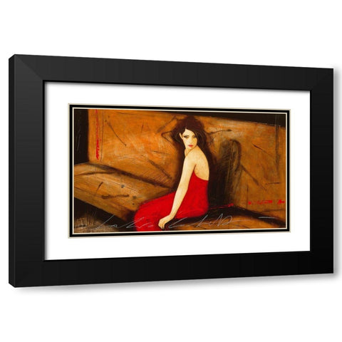 Improvviso silenzio Black Modern Wood Framed Art Print with Double Matting by Calvetti, Fabio