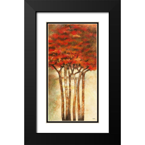 Branches Black Modern Wood Framed Art Print with Double Matting by Gack, Jean-Pierre