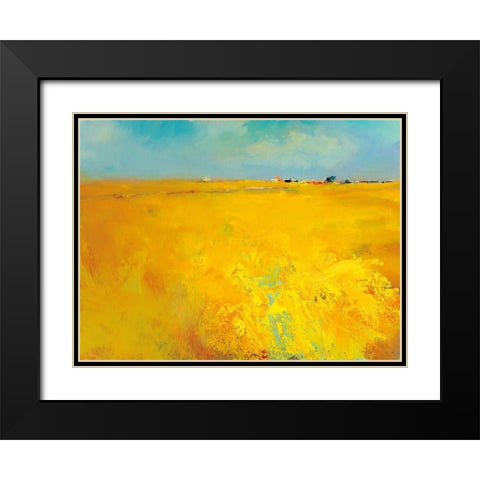 Harvest Time Black Modern Wood Framed Art Print with Double Matting by Groenhart, Jan