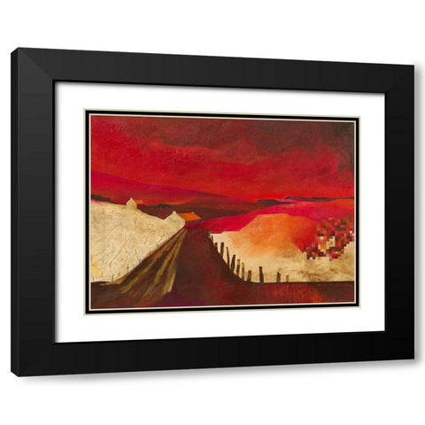 Pixel Landscape Black Modern Wood Framed Art Print with Double Matting by Holtkamp, Margreet